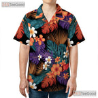 Tropical Jungle Botanical Hawaiian Shirt- Unisex Vibrant Floral Seamless Aloha