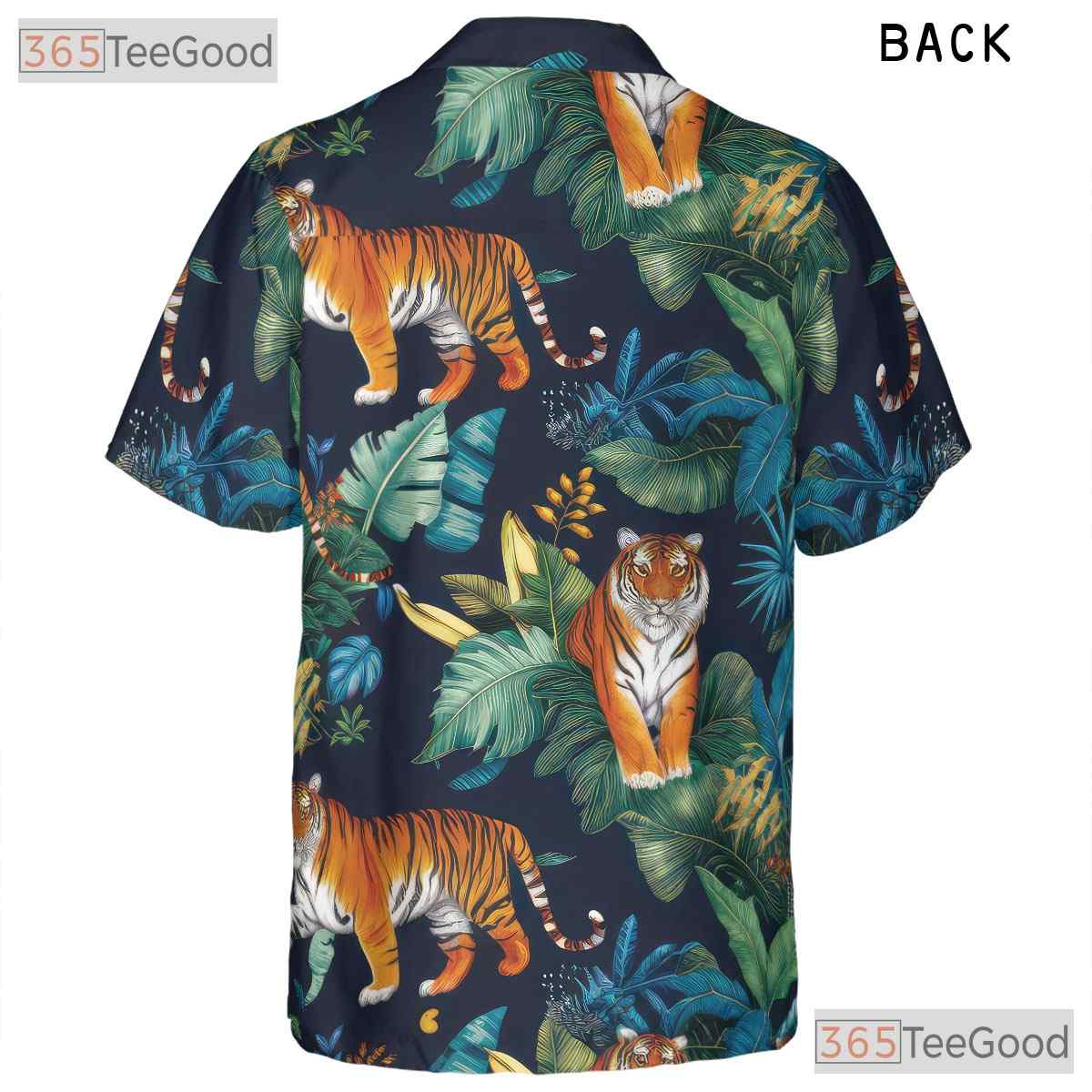Tropical Jungle Tiger Palm Leaf Animal Vibes Hawaiian Shirt Unisex Summer Outfit