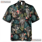 Tropical Jungle Wolf Animal Print Hawaiian Shirt Men Women Beach Festival