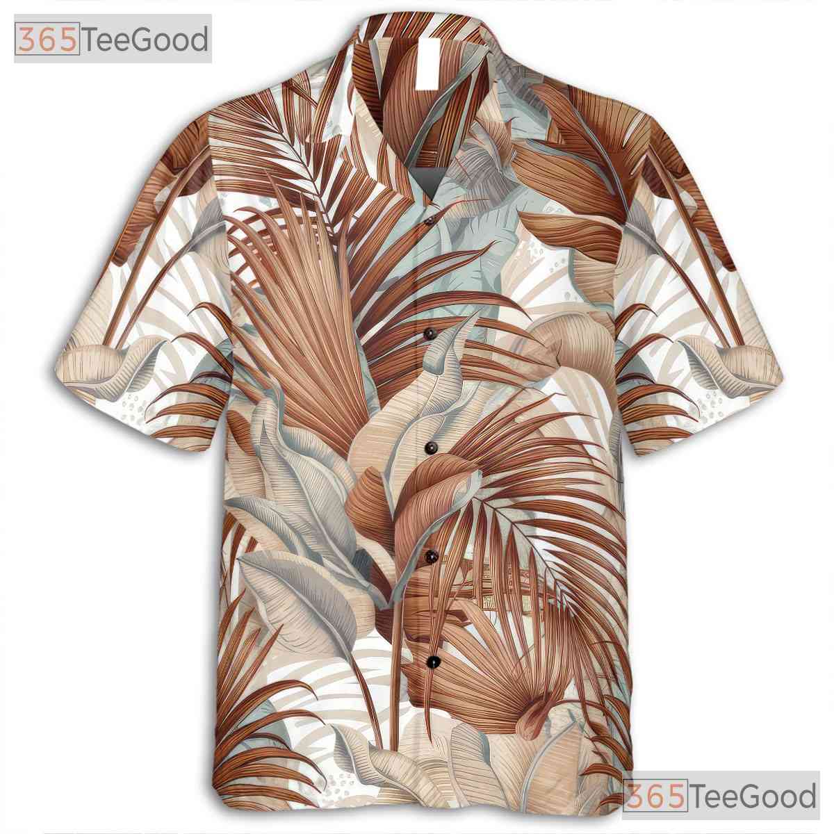 Tropical Leaf Retro Summer Aloha White Hawaiian Tee Unisex Vacation Outfit Top