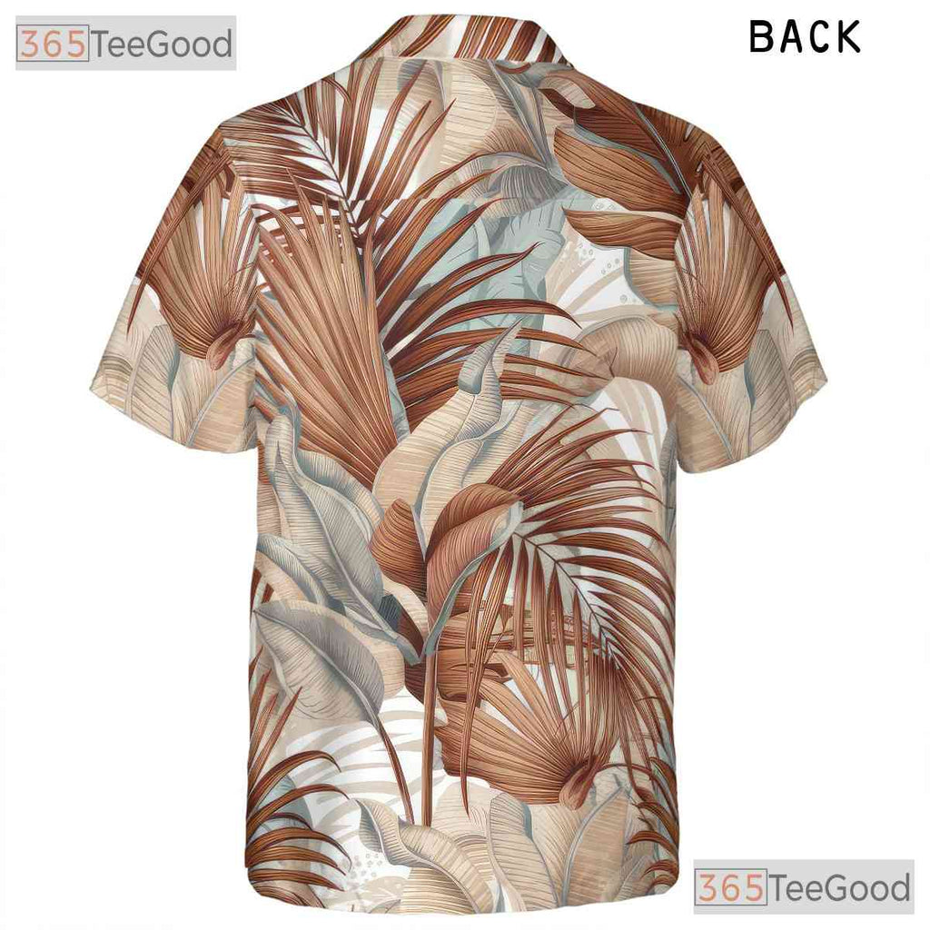 Tropical Leaf Retro Summer Aloha White Hawaiian Tee Unisex Vacation Outfit Top