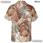 Tropical Leaf Retro Summer Aloha White Hawaiian Tee Unisex Vacation Outfit Top