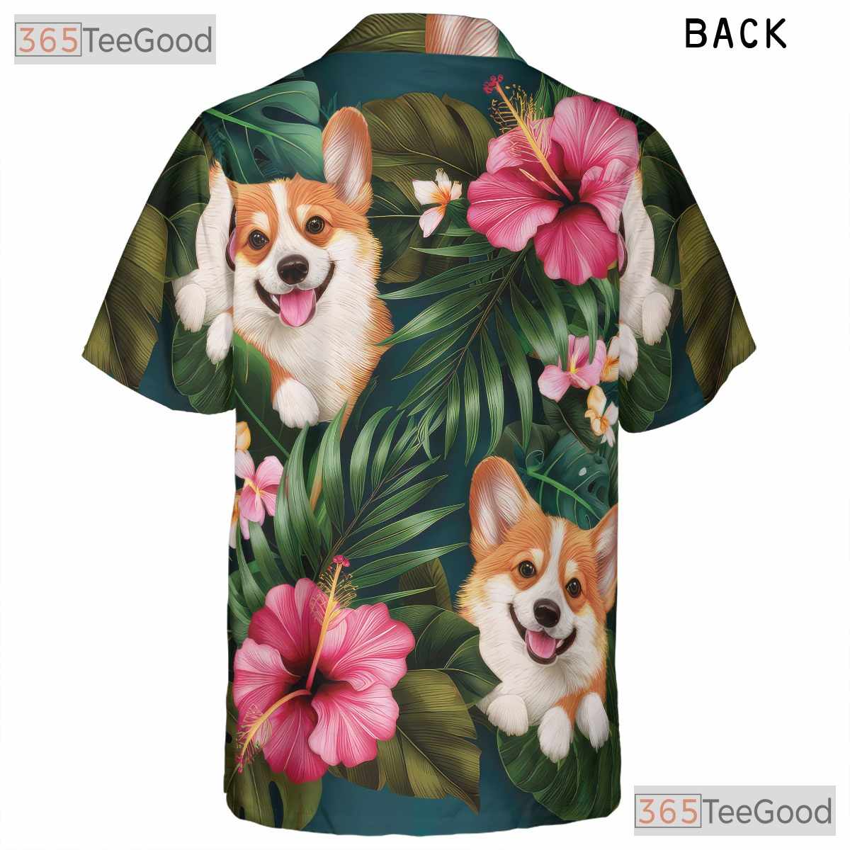 Tropical Leaves Aloha Vibe Corgi Dog Hawaiian Shirt Men Women Summer Outfit
