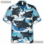 Tropical Ocean Shark Attack Hawaiian Shirt Men Women Beach Wear