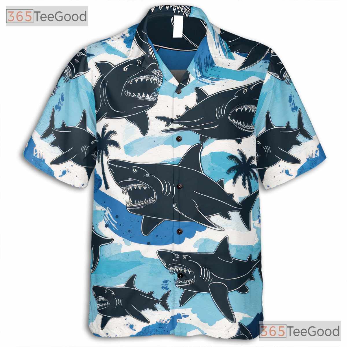 Tropical Ocean Shark Attack Hawaiian Shirt Men Women Beach Wear