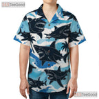 Tropical Ocean Shark Attack Hawaiian Shirt Men Women Beach Wear