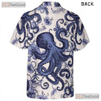 Tropical Octopus Ocean Floral Hawaiian Tee Unisex Unique Summer Beach Look