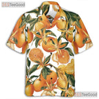 Tropical Orange Citrus Fruit Aloha Beach Summer Vacation Hawaiian Shirt Unisex