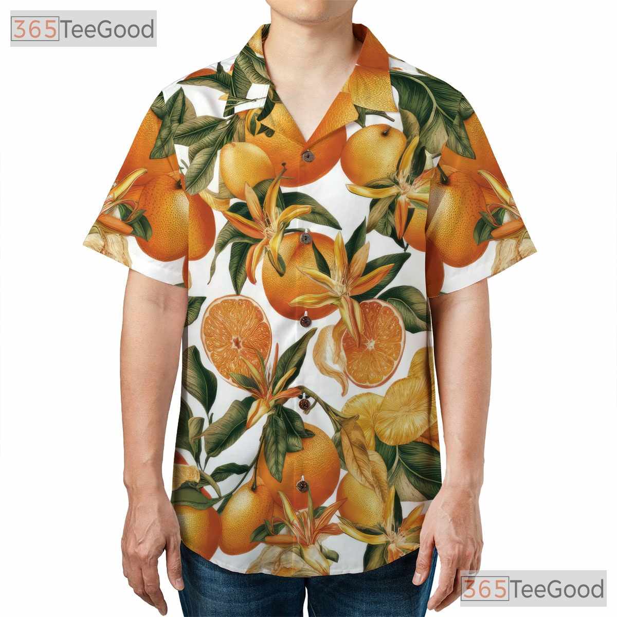 Tropical Orange Citrus Fruit Aloha Beach Summer Vacation Hawaiian Shirt Unisex