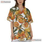 Tropical Orange Citrus Fruit Aloha Beach Summer Vacation Hawaiian Shirt Unisex