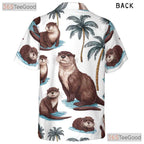Tropical Otter Palm Tree Hawaiian Shirt Men Women Summer Beach Fun Outfit