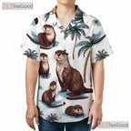 Tropical Otter Palm Tree Hawaiian Shirt Men Women Summer Beach Fun Outfit