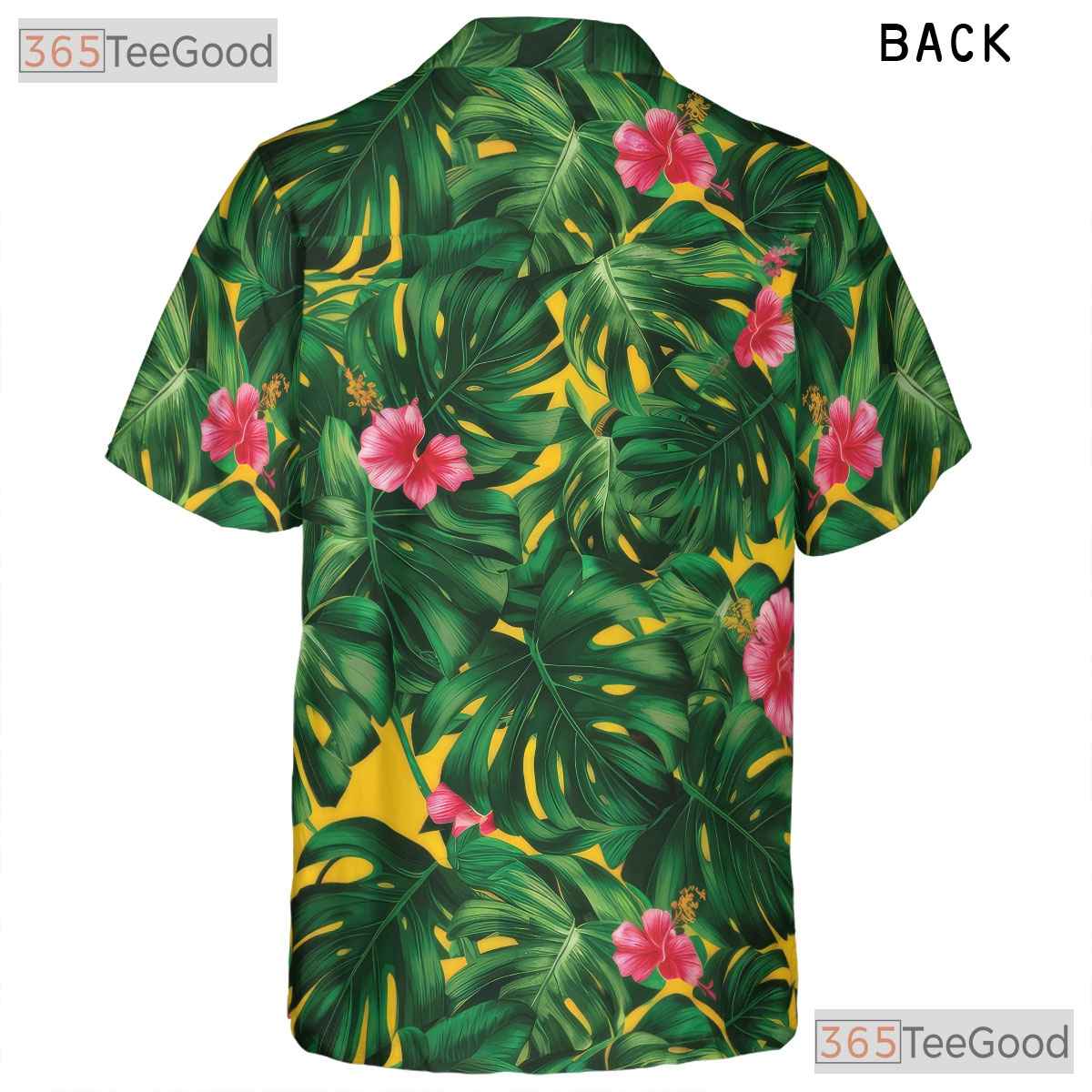 Tropical Palm Leaf Hibiscus Floral Aloha Hawaiian Tee Men Women Summer Outfit