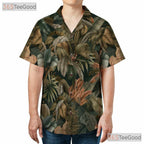 Tropical Palm Print Hawaiian Shirt Unisex Beachwear Vacation Party Luau