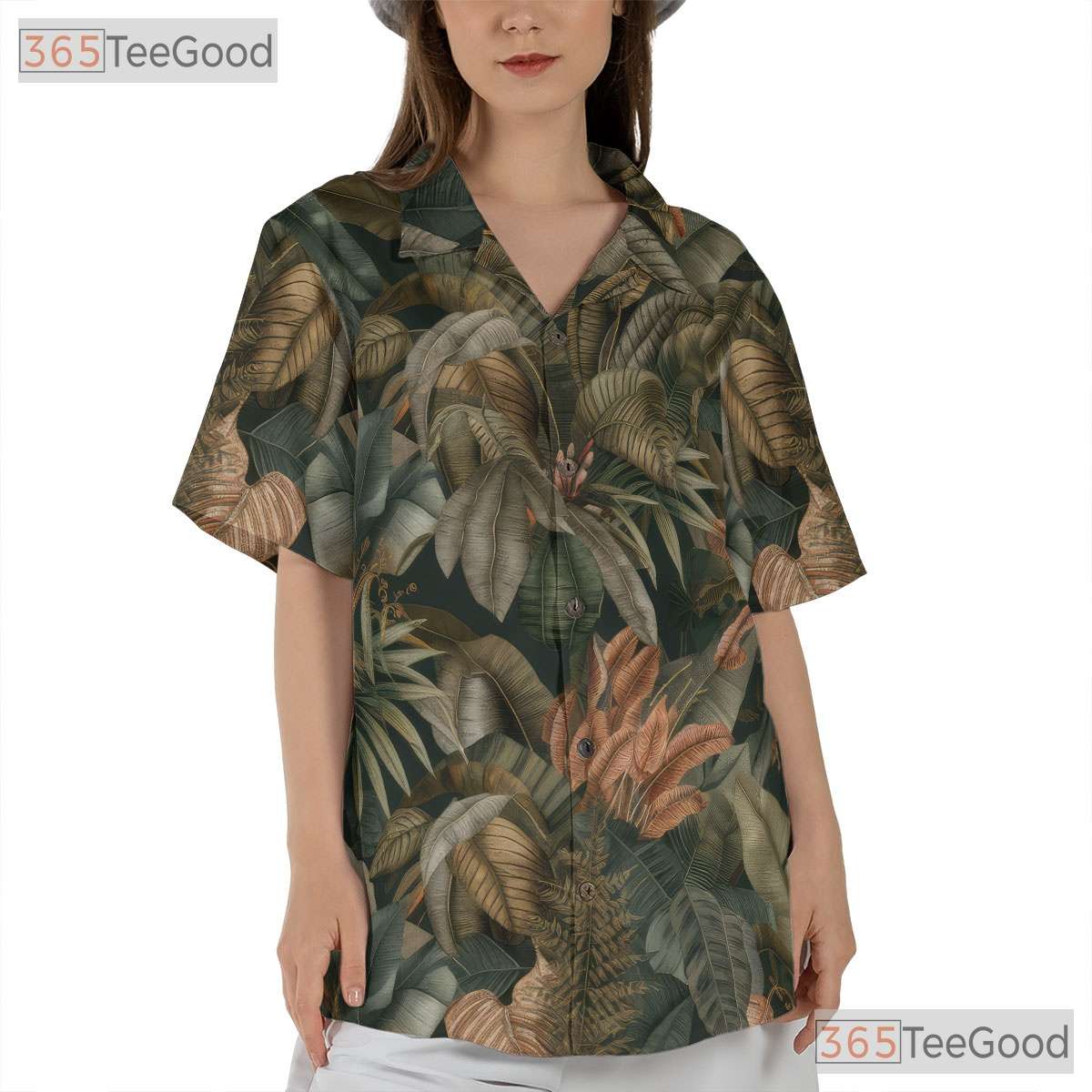 Tropical Palm Print Hawaiian Shirt Unisex Beachwear Vacation Party Luau