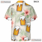 Tropical Palm Tree Beer Hawaiian Shirt- Unisex Aloha Party Summer Vacation Top