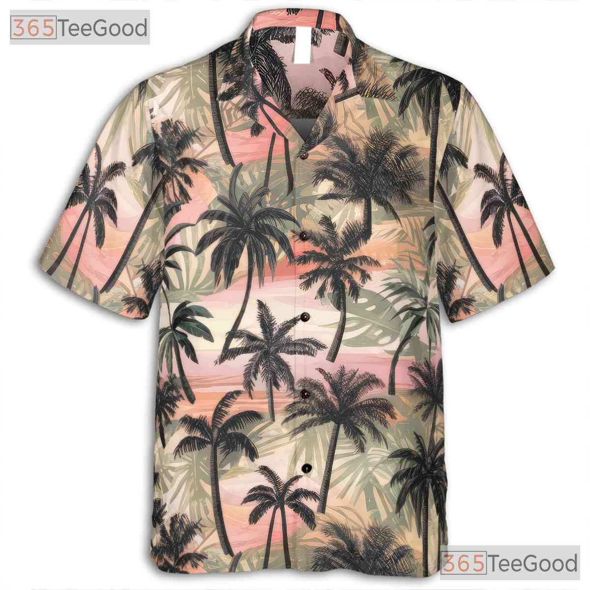 Tropical Palm Tree Sunset Aesthetic Hawaiian Tee Unisex Vintage Beach Vacation