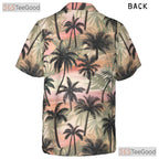 Tropical Palm Tree Sunset Aesthetic Hawaiian Tee Unisex Vintage Beach Vacation