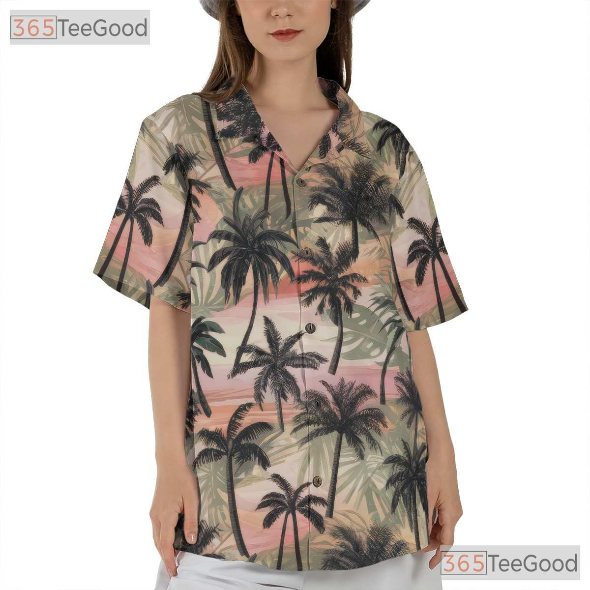 Tropical Palm Tree Sunset Aesthetic Hawaiian Tee Unisex Vintage Beach Vacation