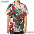 Tropical Parrot Hibiscus Floral Aloha Hawaiian Shirt Men Women Summer Outfit Top