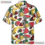 Tropical Pineapple Banana Watermelon Aloha Hawaiian Tee Men Women Vacation Top