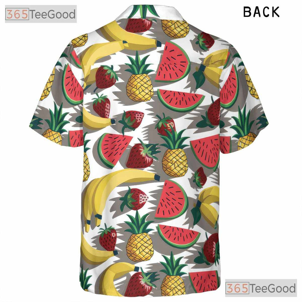 Tropical Pineapple Banana Watermelon Aloha Hawaiian Tee Men Women Vacation Top