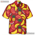 Tropical Pineapple Banana Watermelon Fruit Hawaiian Tee Unisex Summer Outfit