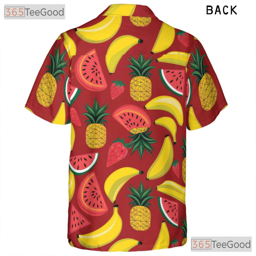 Tropical Pineapple Banana Watermelon Fruit Hawaiian Tee Unisex Summer Outfit