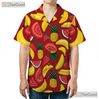 Tropical Pineapple Banana Watermelon Fruit Hawaiian Tee Unisex Summer Outfit
