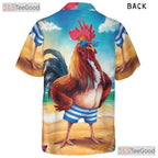Tropical Rooster Funny Beach Sunset Animal Print Hawaiian Tee Unisex Outfit