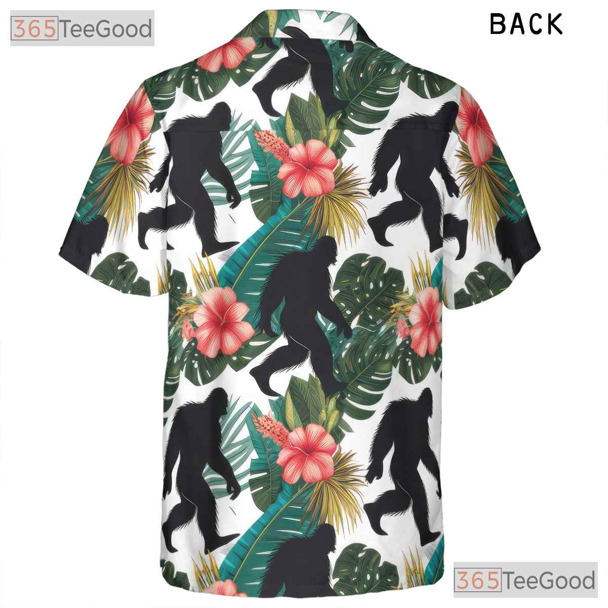 Tropical Sasquatch Hawaiian Shirt - Unisex Jungle Theme Floral Print Tee