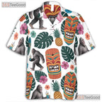 Tropical Sasquatch Tiki Hawaiian Shirt- Unisex Bigfoot Luau Party Aloha Print