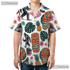 Tropical Sasquatch Tiki Hawaiian Shirt- Unisex Bigfoot Luau Party Aloha Print