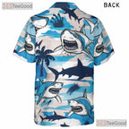 Tropical Shark Attack Surf Hawaiian Shirt Men Women, Summer Beach Aloha Top