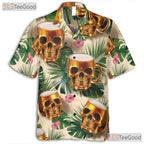 Tropical Skull Beer Mug Party Hawaiian Shirt Men Women Aloha Summer Outfit