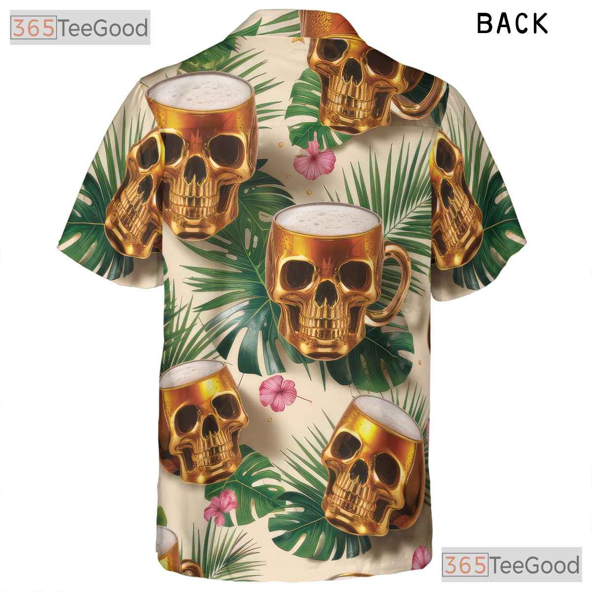 Tropical Skull Beer Mug Party Hawaiian Shirt Men Women Aloha Summer Outfit