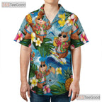 Tropical Squirrel Pineapple Surf Hawaiian Shirt for Men Women Beach Vibes