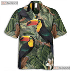 Tropical Toucan Jungle Bird Print Hawaiian Shirt Unisex Summer Beach Outfit