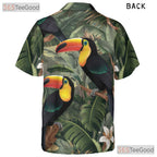 Tropical Toucan Jungle Bird Print Hawaiian Shirt Unisex Summer Beach Outfit