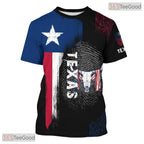 Texas State Black Novelty Graphic 3D Printed Casual Short Sleeve Unisex T-Shirt