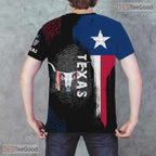 Texas State Black Novelty Graphic 3D Printed Casual Short Sleeve Unisex T-Shirt
