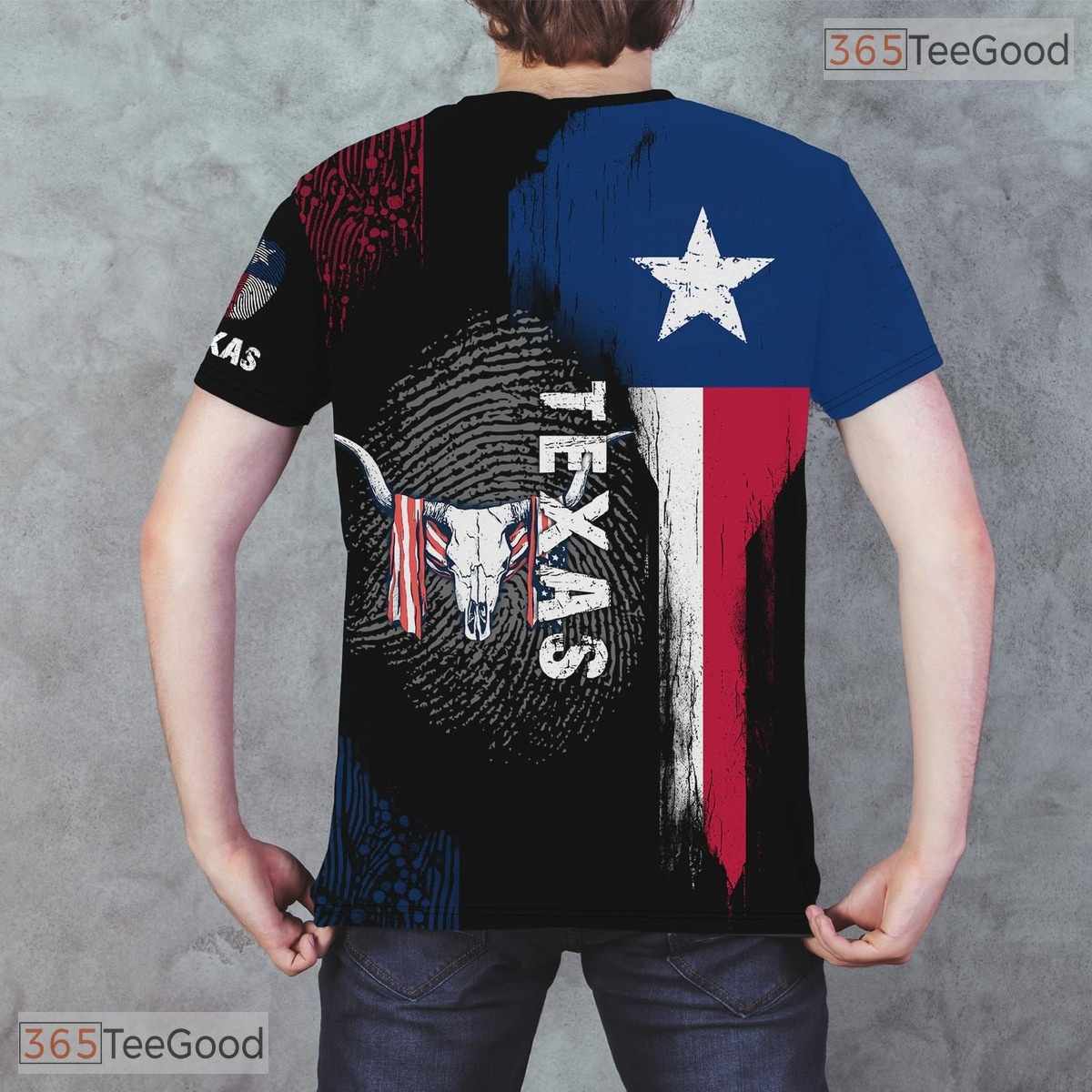 Texas State Black Novelty Graphic 3D Printed Casual Short Sleeve Unisex T-Shirt