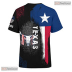 Texas State Black Novelty Graphic 3D Printed Casual Short Sleeve Unisex T-Shirt