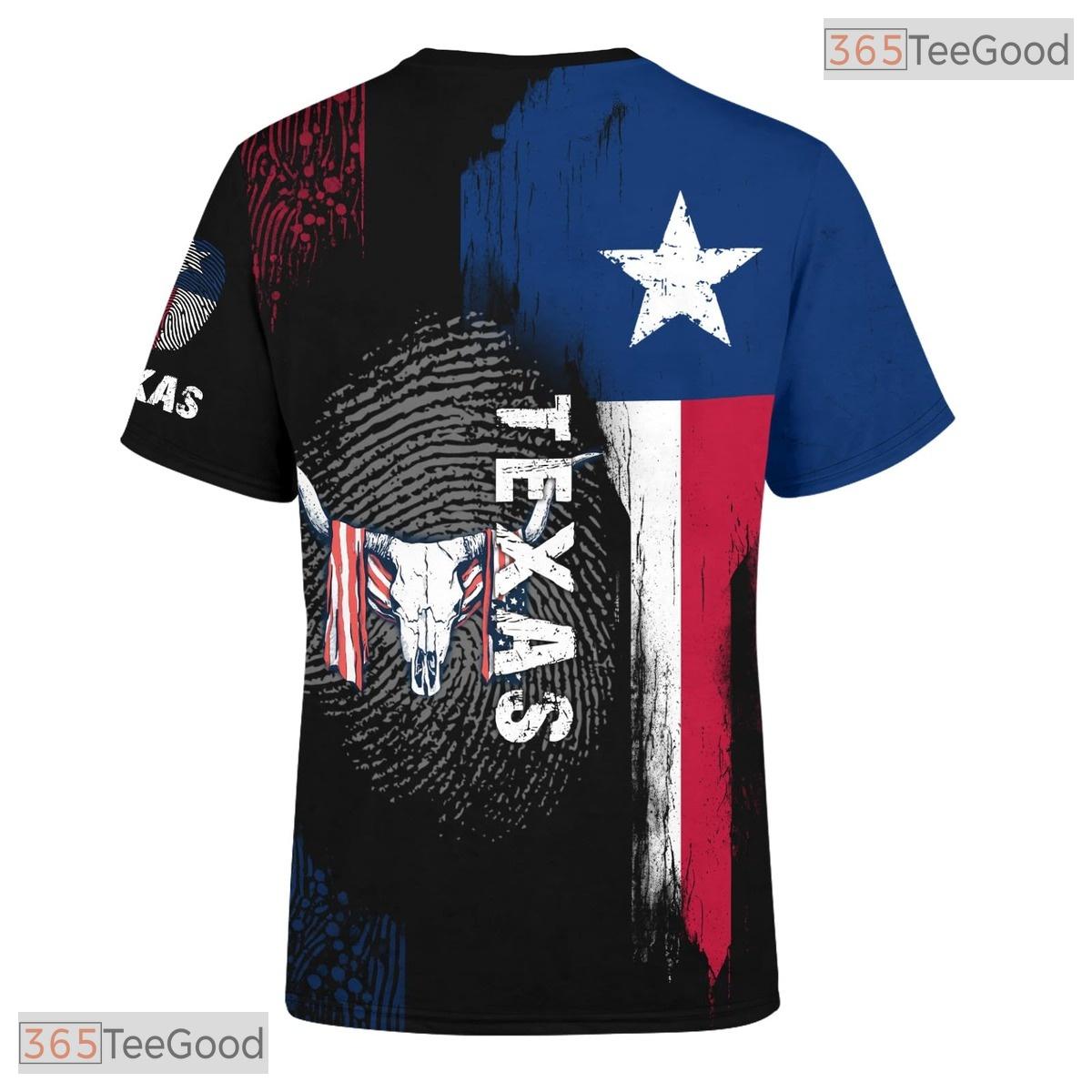 Texas State Black Novelty Graphic 3D Printed Casual Short Sleeve Unisex T-Shirt