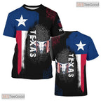 Texas State Black Novelty Graphic 3D Printed Casual Short Sleeve Unisex T-Shirt