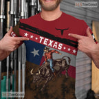 Texas State Red Novelty Graphic 3D Printed Casual Short Sleeve Unisex Tee Styles