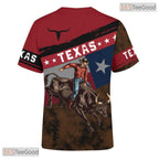 Texas State Red Novelty Graphic 3D Printed Casual Short Sleeve Unisex Tee Styles