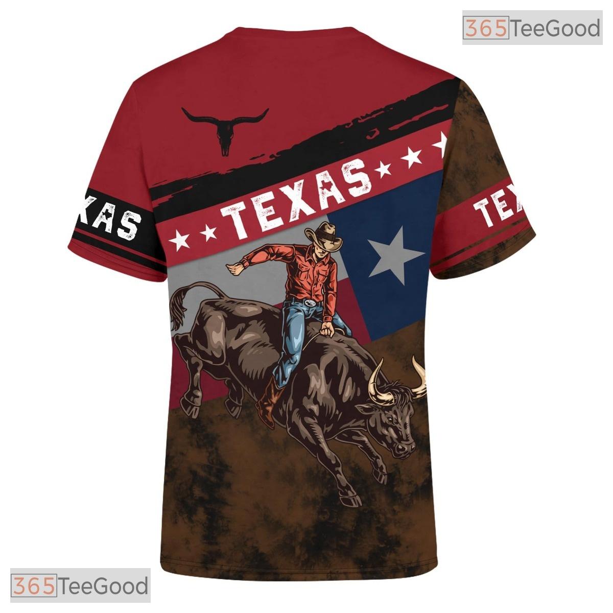 Texas State Red Novelty Graphic 3D Printed Casual Short Sleeve Unisex Tee Styles