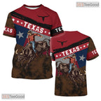 Texas State Red Novelty Graphic 3D Printed Casual Short Sleeve Unisex Tee Styles