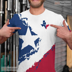 Texas State White Novelty Graphic 3D Printed Casual Short Sleeve Unisex Tee Shirt